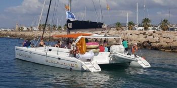 Catamaran sailing in Barcelona