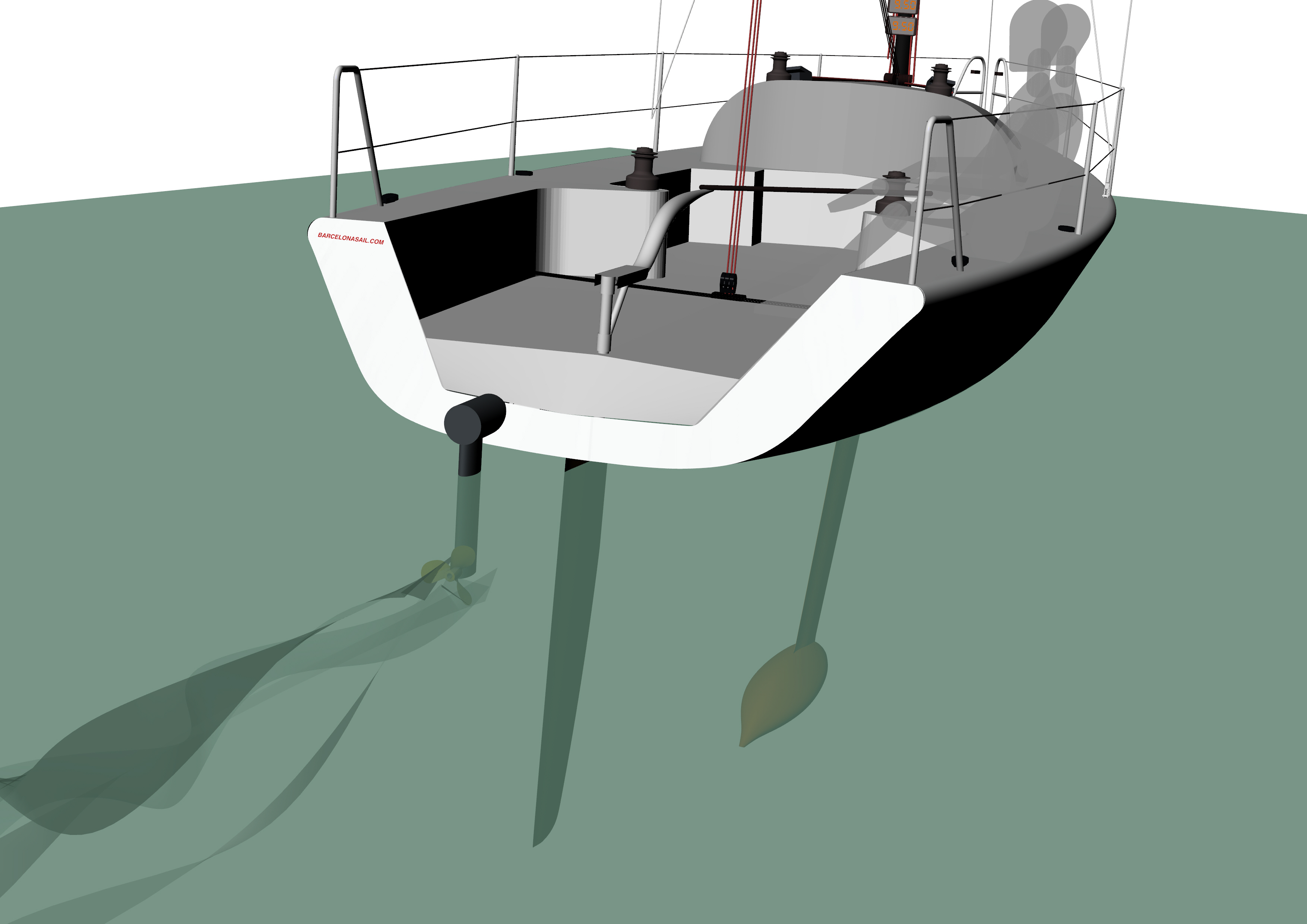electric saildrive sailboat